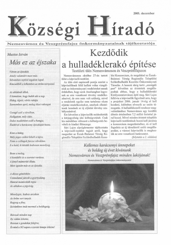 2005. decemberi Községi Híradó